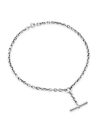 Dy Mercer® Petite Toggle Chain Necklace Sterling Silver With Diamonds, 4.5mm