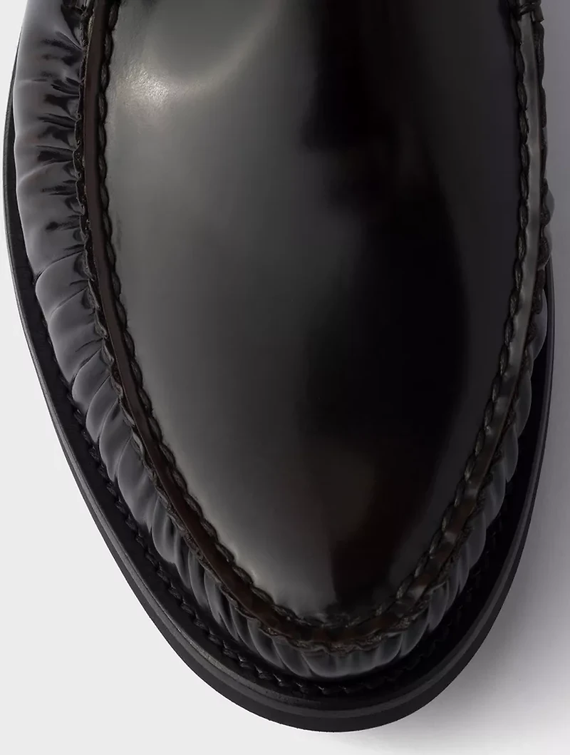 Brushed Leather Loafers