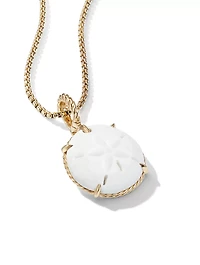 Sand Dollar Amulet With White Agate And 18k Yellow Gold