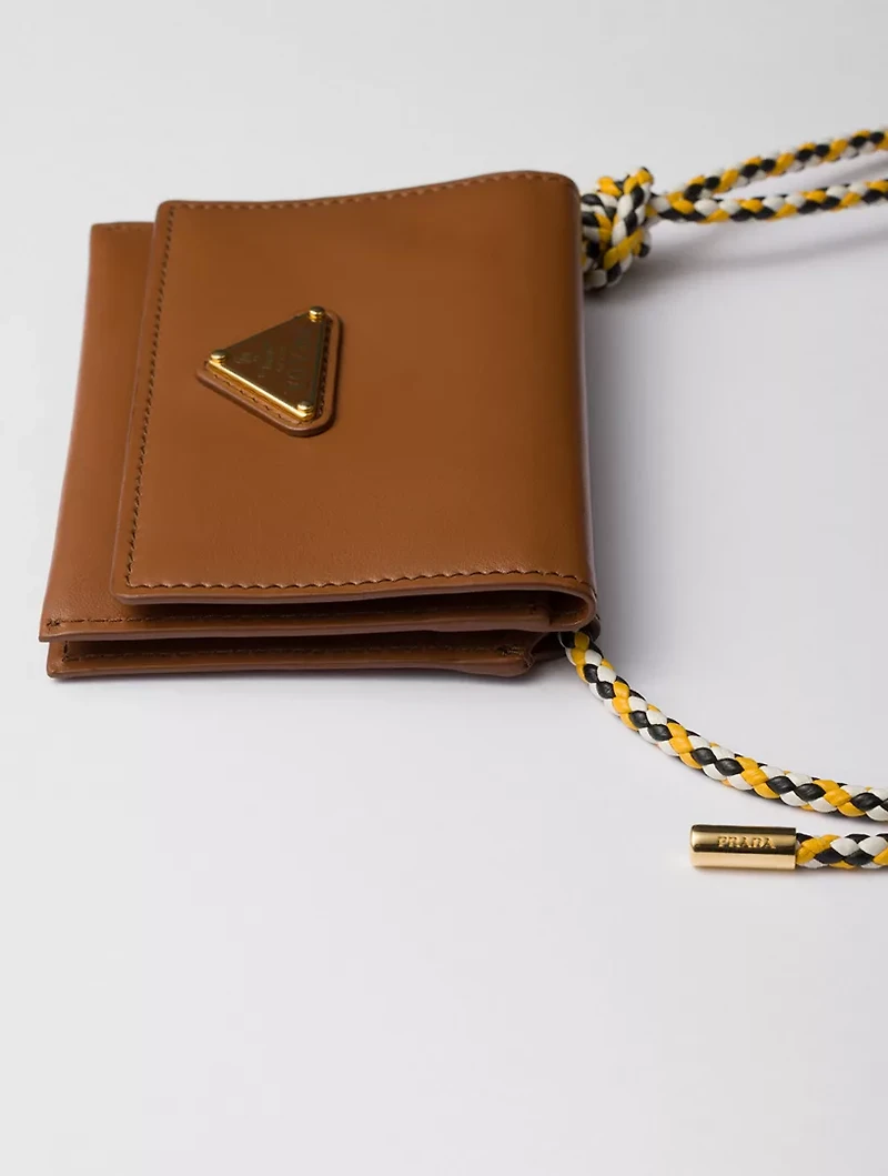 Card Holder With Leather Shoulder Strap