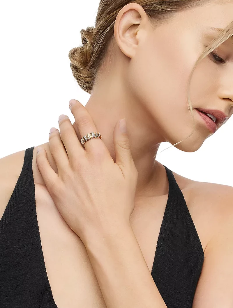 Helena Ring 18k Yellow Gold With Diamonds, 7.7mm