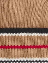 Reversible Icon Stripe Cashmere Cotton Beanie