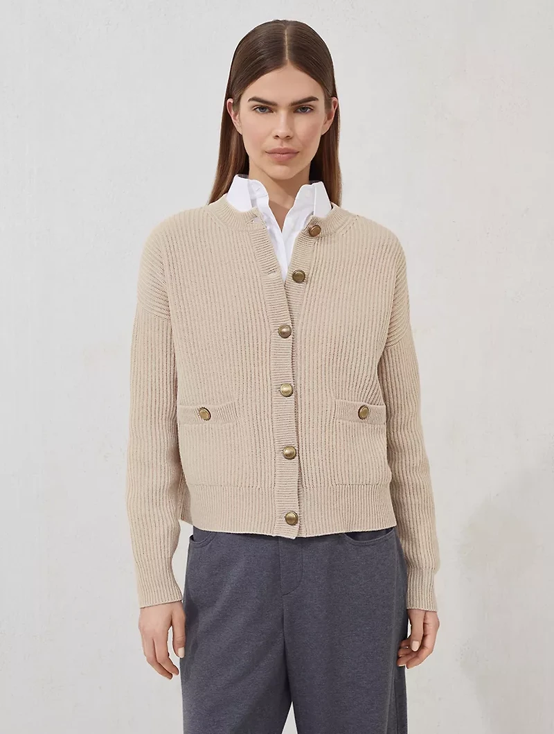 English Rib Knit Cardigan
