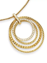 Crossover Trio Pendant Necklace In 18k Yellow Gold With Diamonds