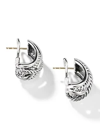 Crossover Shrimp Earrings In Sterling Silver