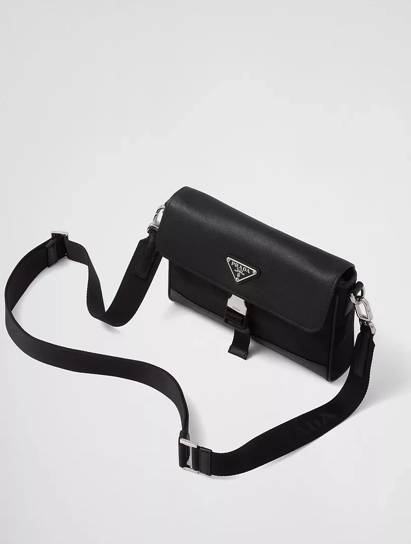 Re-nylon And Saffiano Shoulder Bag