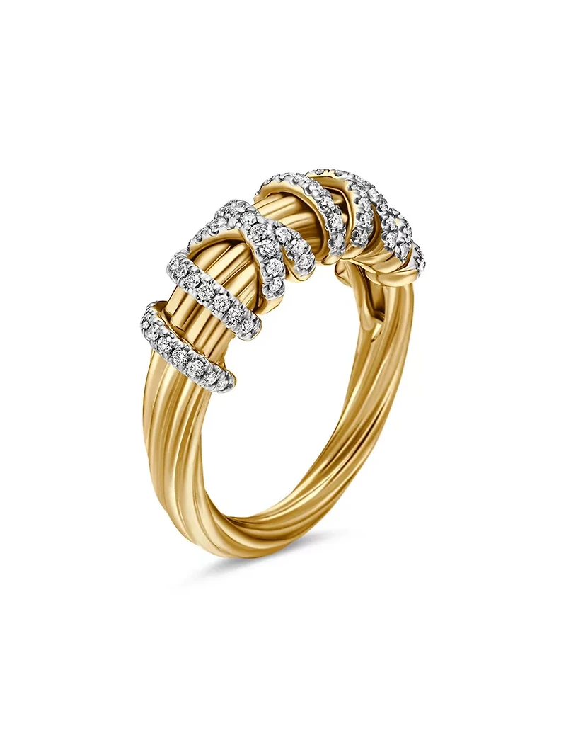 Helena Ring 18k Yellow Gold With Diamonds, 7.7mm
