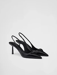 Saffiano Patent Leather Slingback Pumps
