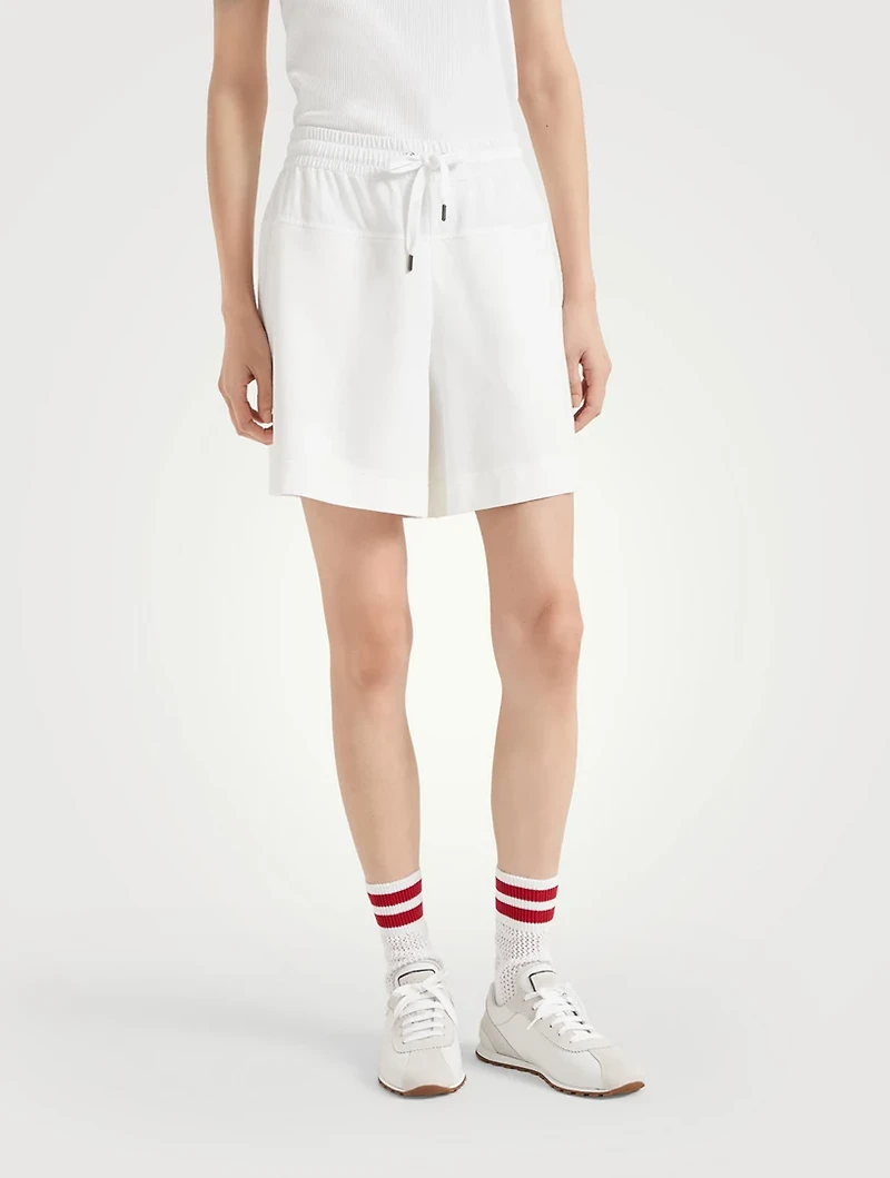 Paneled Track Shorts