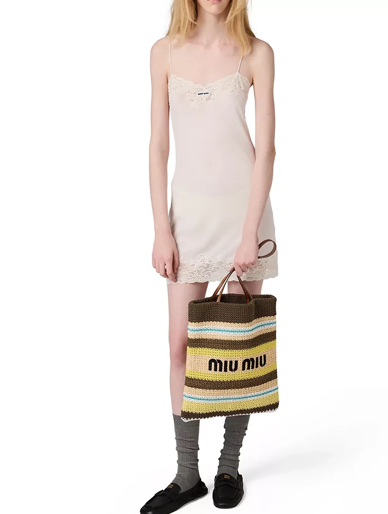 Raffia-effect Woven Tote Bag