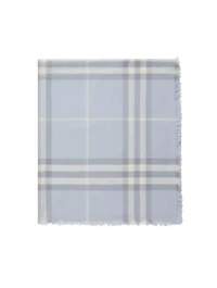 Wide Check Wool Scarf