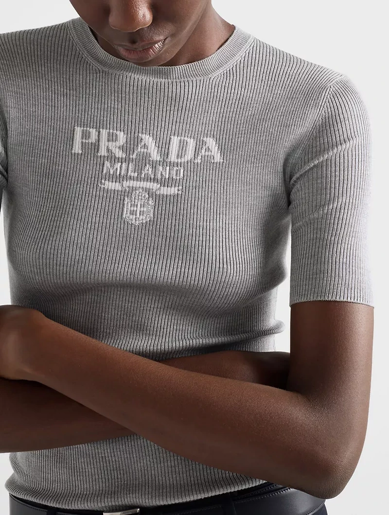 Silk Crew-neck Sweater With Logo