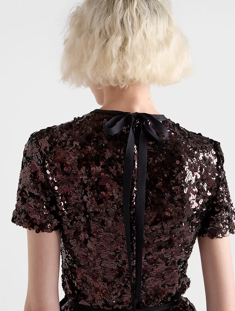 Embroidered Sequin Top