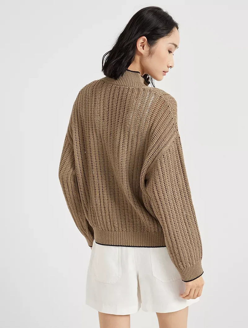 Ribbed Openwork Cardigan