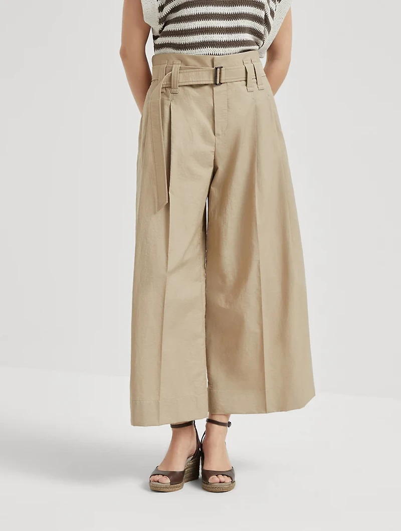 Cropped Pleated Trousers