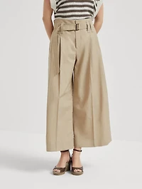 Cropped Pleated Trousers