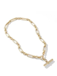 Lexington E/w Barrel Pendant In 18k Yellow Gold With Full Pavé Diamonds