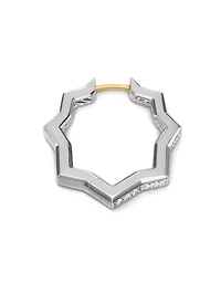 Zig Zag Stax™ Hoop Earrings In Sterling Silver With Diamonds, 22.8mm
