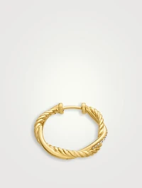Petite Infinity Hoop Earrings In 18k Yellow Gold With Diamonds, 17.3mm