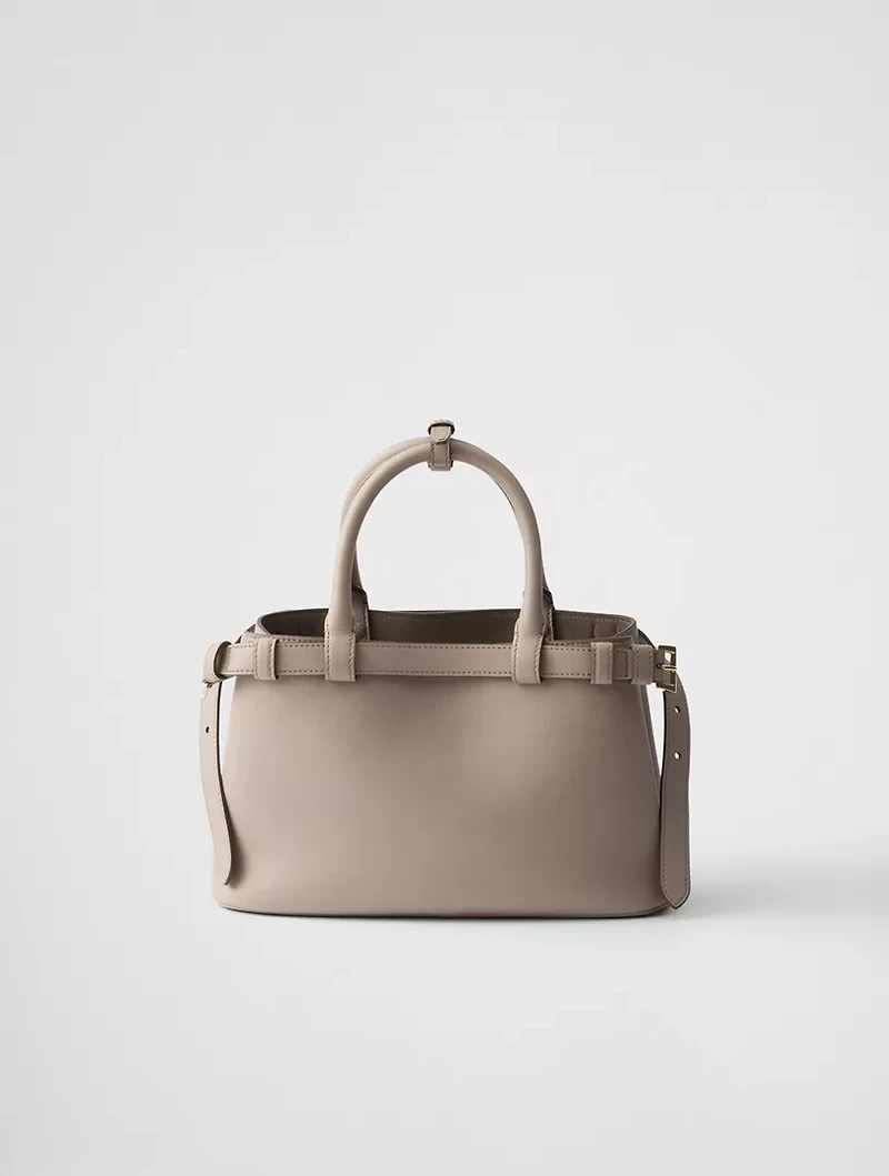 Prada Buckle Small Leather Handbag With Double Belt
