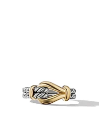 Thoroughbred Loop Ring Sterling Silver With 18k Yellow Gold
