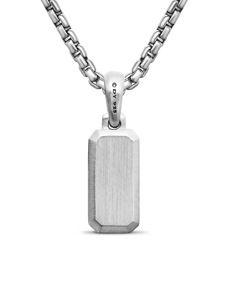 Streamline® Amulet In Sterling Silver With Black Diamonds, 17mm