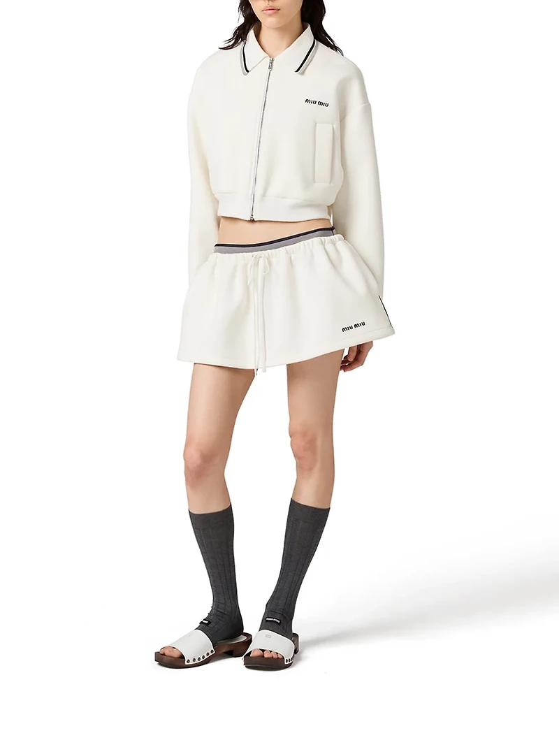 Bonded Piqué And Technical Jersey Blouson Jacket