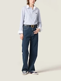 Flocked Denim Jeans