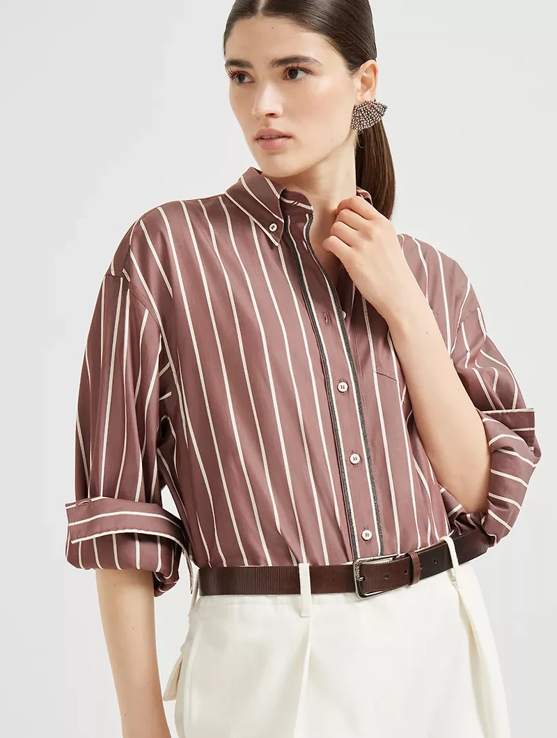 Striped Poplin Shirt