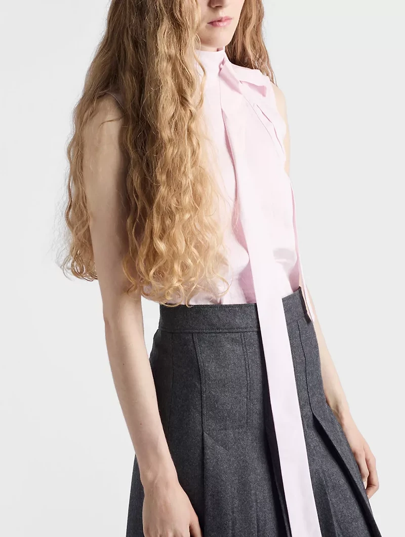 Embroidered Poplin Top