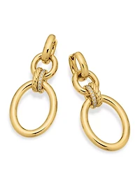 Dy Mercer® Circular Drop Earrings In 18k Yellow Gold With Diamonds, 50mm
