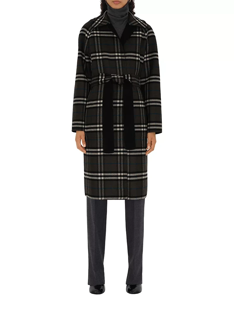 Reversible Wool Wrap Coat