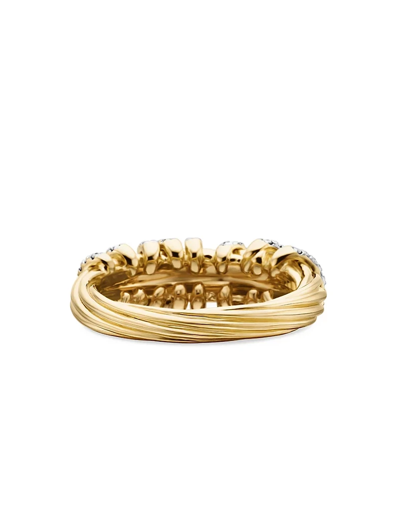 Helena Ring 18k Yellow Gold With Diamonds, 7.7mm