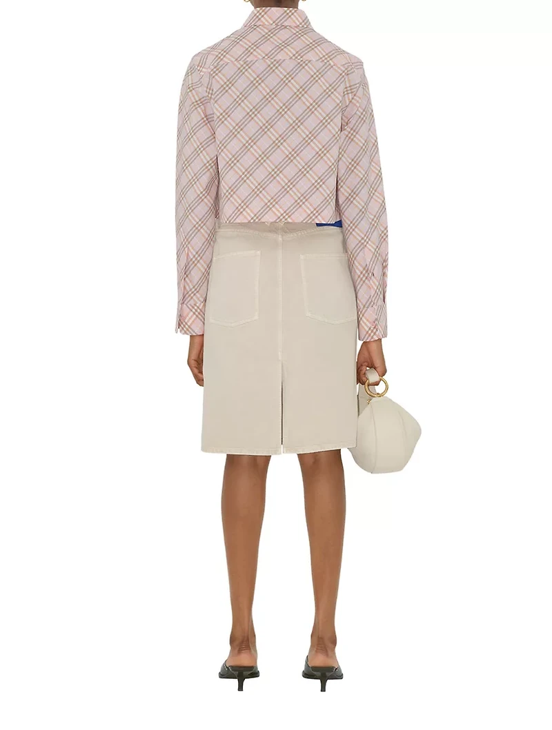 Cropped Check Cotton Shirt