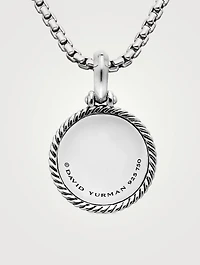 Moon And Star Amulet In Sterling Silver With 18k Yellow Gold And Diamonds, 21mm
