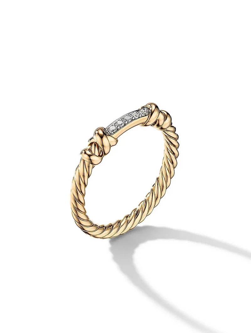Petite Helena Wrap Ring 18k Yellow Gold With Pavé Diamonds