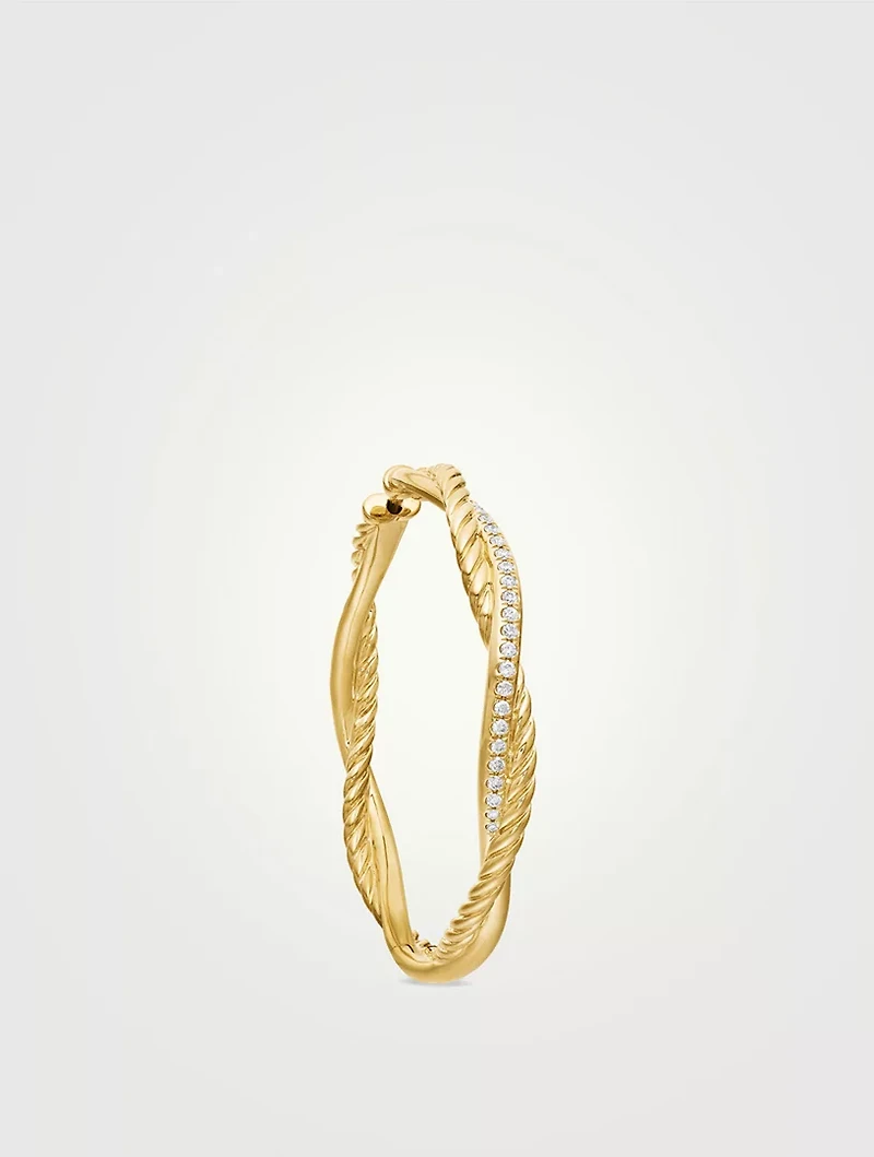 Infinity Hoop Earrings In 18k Yellow Gold With Diamonds, 42mm
