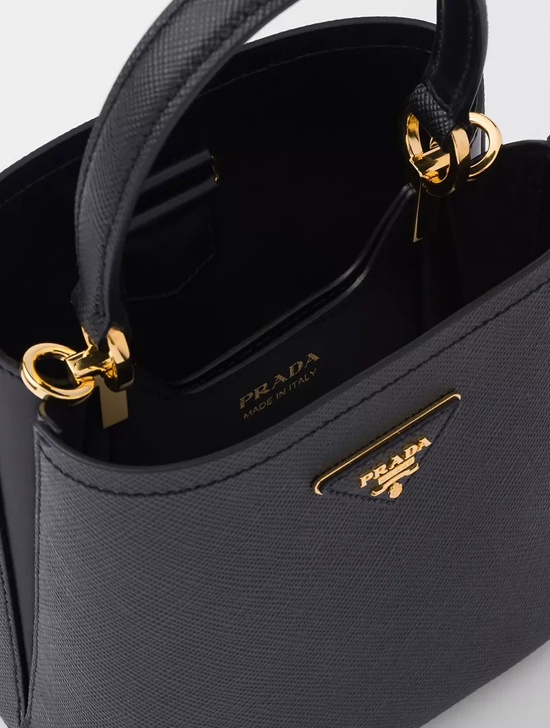 Small Saffiano Leather Prada Panier Bag