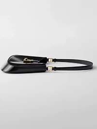 Prada Cleo Brushed Leather Shoulder Bag With Clasp Closure