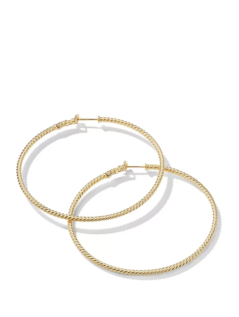 Sculpted Cable Hoop Earrings In 18k Yellow Gold