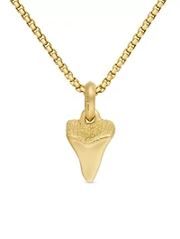 Shark Tooth Amulet In 18k Yellow Gold, 24.4mm