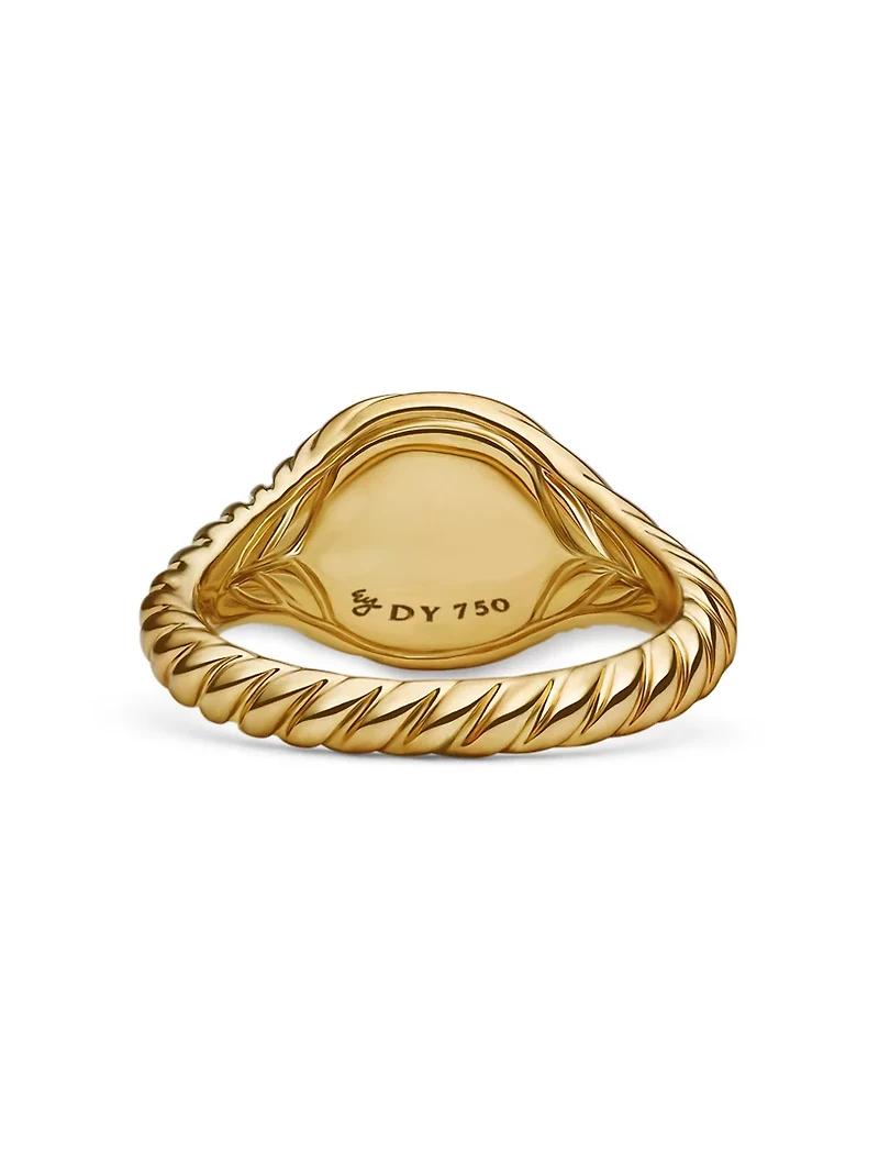 Sculpted Cable Pinky Ring 18k Yellow Gold, 9.7mm