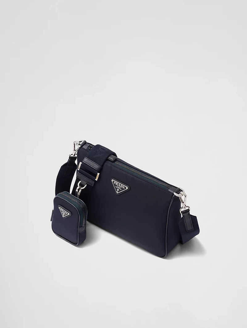 Re-nylon And Saffiano Leather Shoulder Bag
