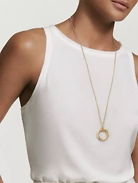Crossover Pendant Necklace In 18k Yellow Gold With Pavé Diamonds