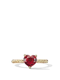 Chatelaine® Heart Ring 18k Yellow Gold With Garnet