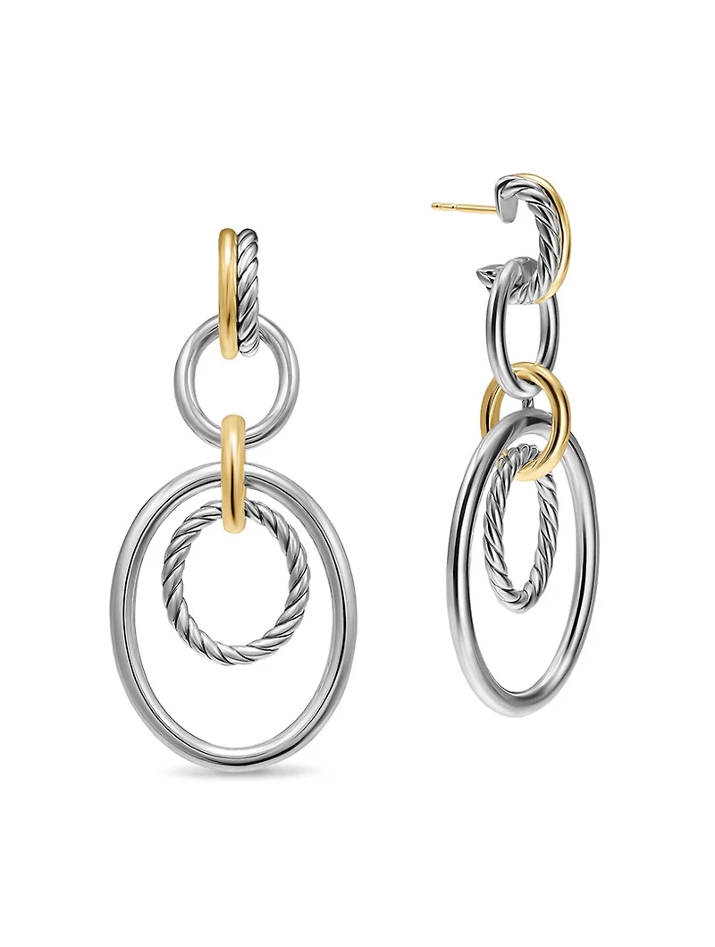 Dy Mercer® Mobile Drop Earrings In Sterling Silver With 18k Yellow Gold, 65.7mm