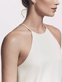Pavé Crossover Hoop Earrings In 18k Yellow Gold With Diamonds