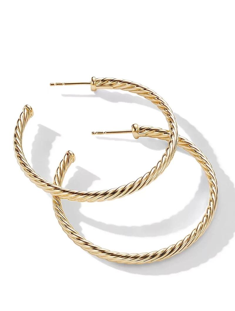 Cablespira® Hoop Earrings In 18k Yellow Gold