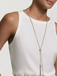 Renaissance Tassel Necklace In Sterling Silver With Pavé Diamonds