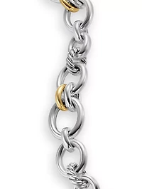 Dy Mercer® Chain Bracelet Sterling Silver With 18k Yellow Gold And Diamonds, 8mm